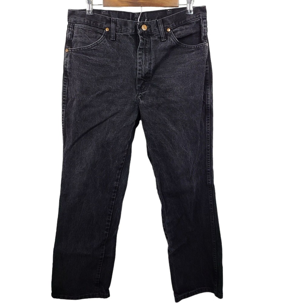 Mens Blackwash Wranglers 5 Pocket Cowboy Fit Jeans 34/30